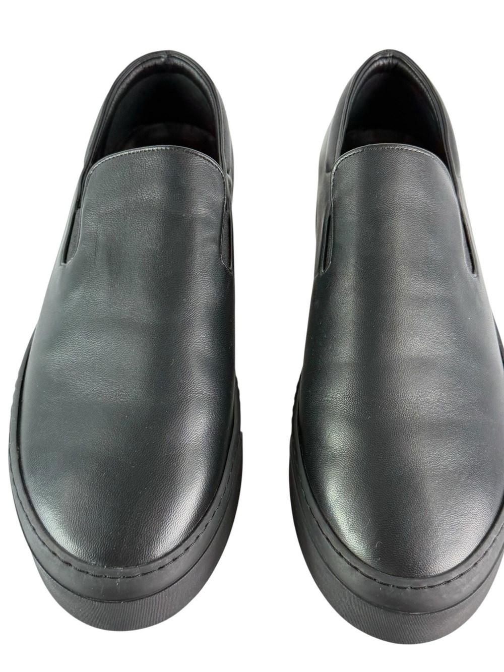THE ROW Man Dean Black Leather Men's Low Top Slip On Sneakers Authenticated 9US